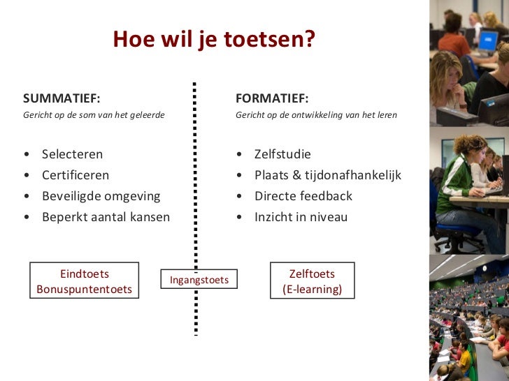 Digitaal toetsen summatief toetsen van grote groepen
