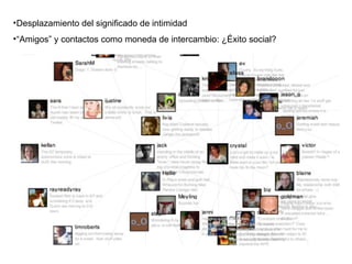 Desplazamiento del significado de intimidad  “ Amigos” y contactos como moneda de intercambio: ¿Éxito social? 