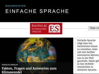 E I N F A C H E S P R A C H E
N A C H R I C H T E N
 