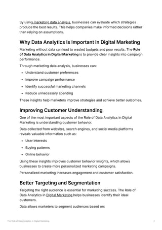 Role of Data Analytics in Digital Marketing | PDF