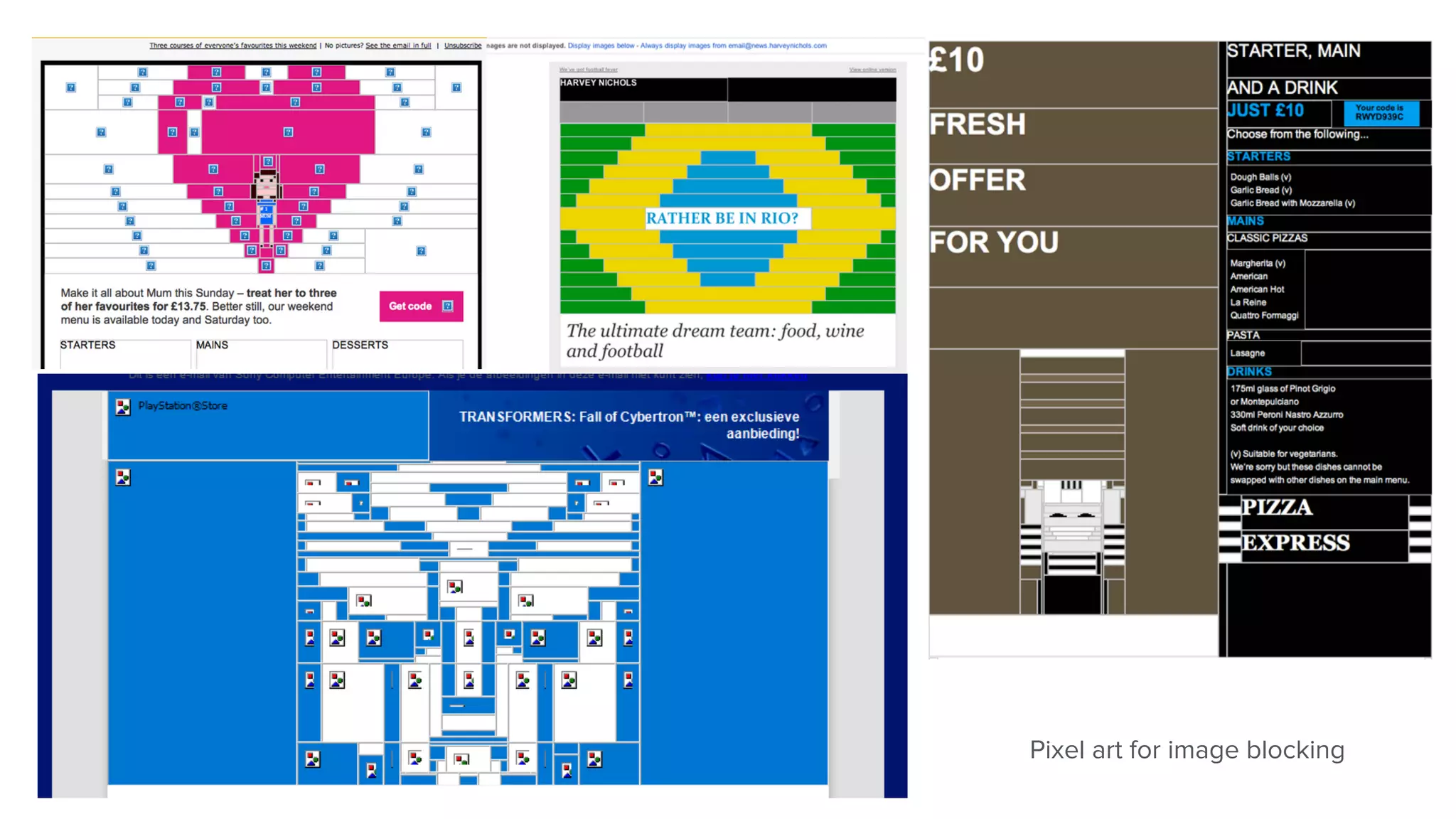 Pixel art for image blocking
 