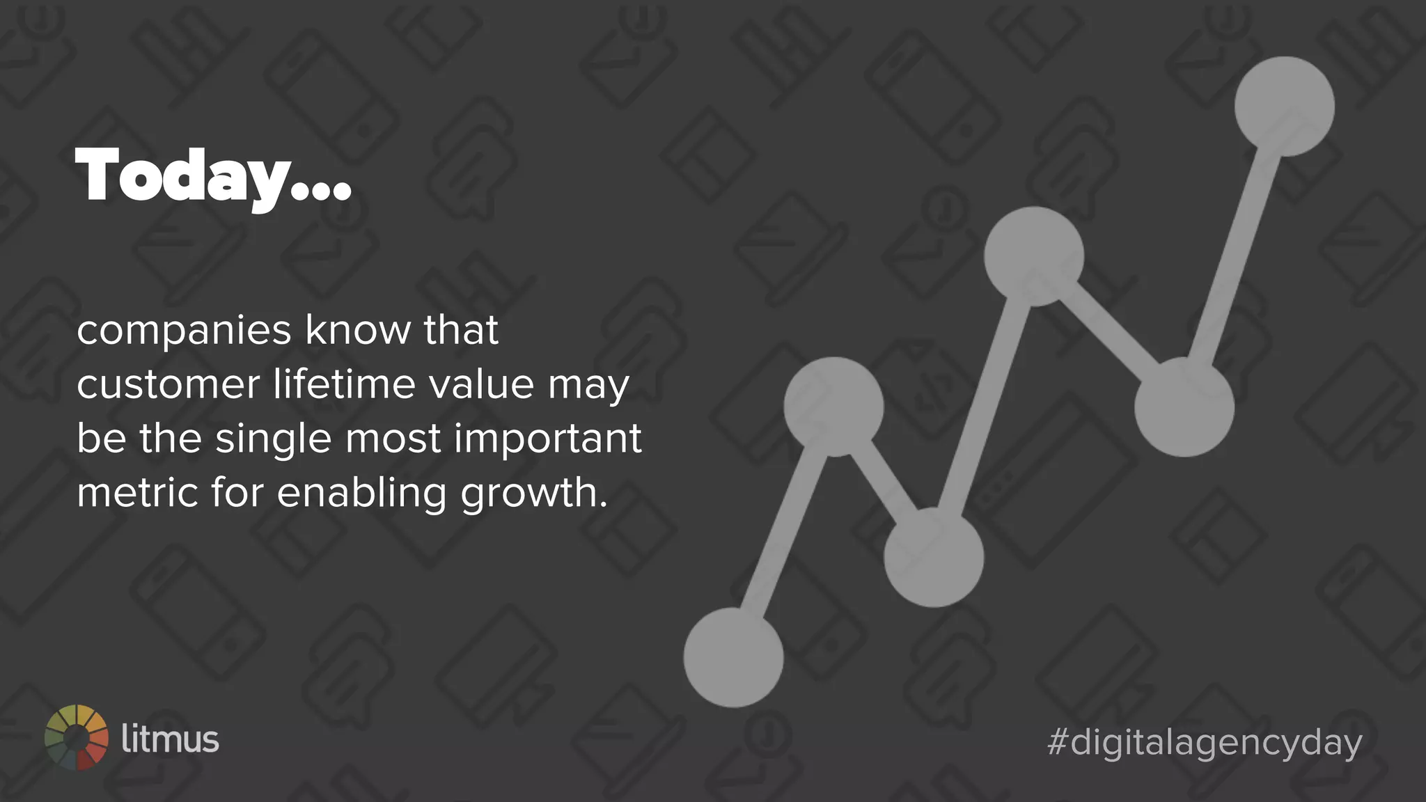 #digitalagencyday#digitalagencyday
Today…
companies know that
customer lifetime value may
be the single most important
metric for enabling growth.
 