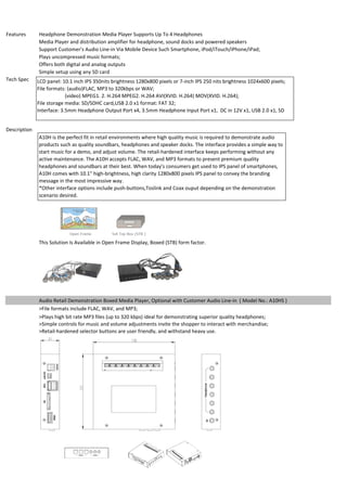 Audio Retail Demonstration System For Headphone, Earphone,Soundbar ...