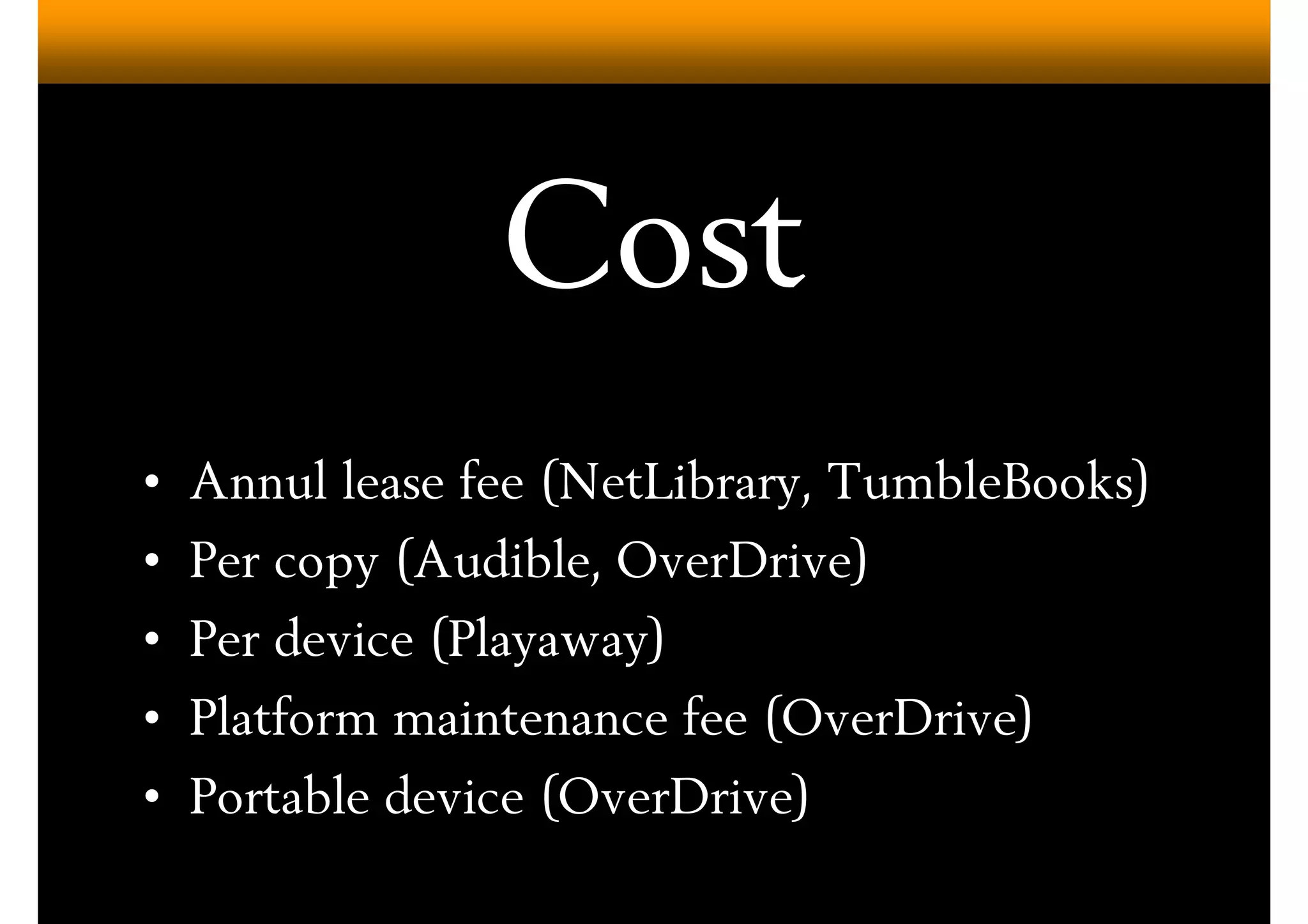 Digital Audiobook Services (Overdrive)