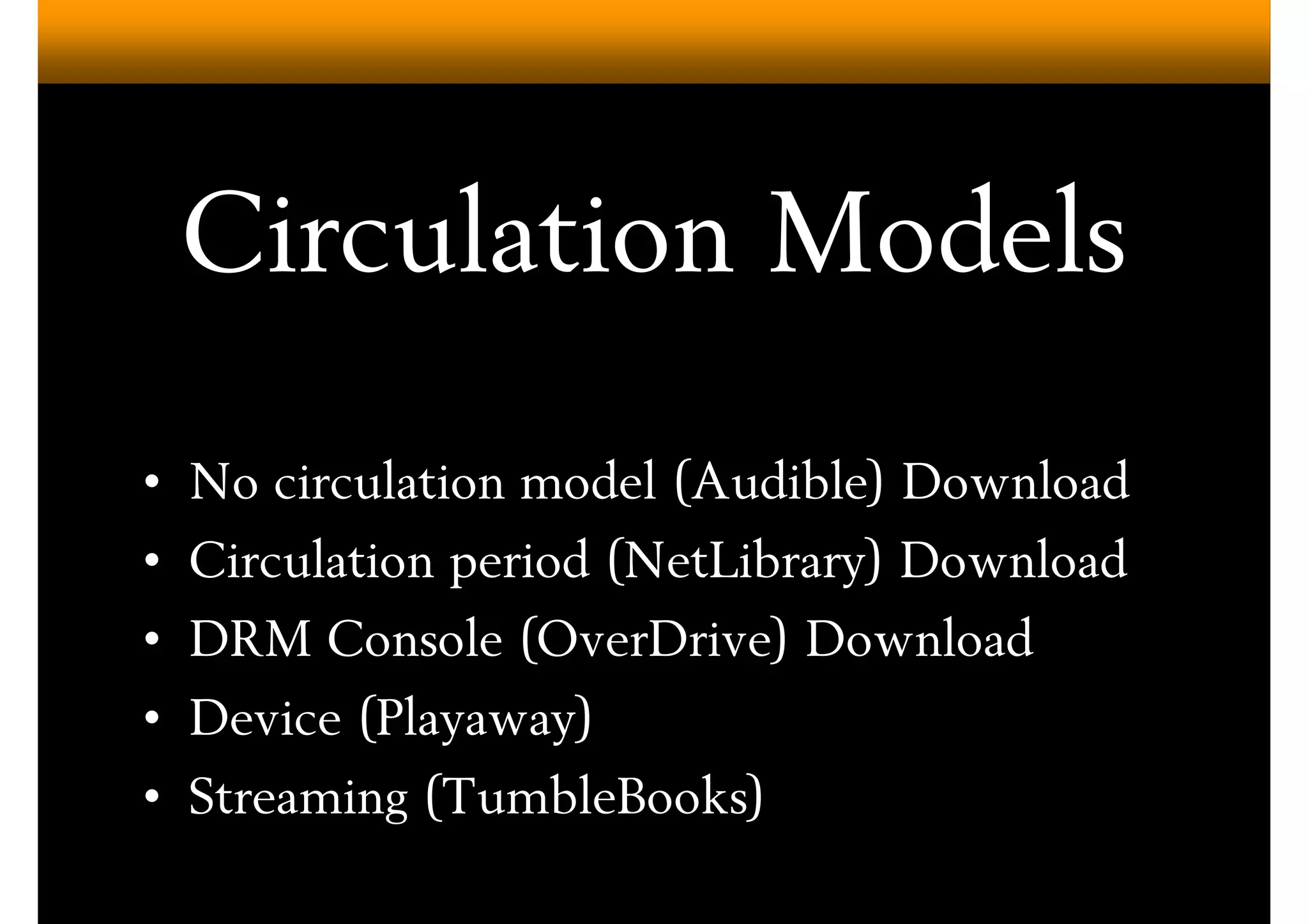 Digital Audiobook Services (Overdrive)