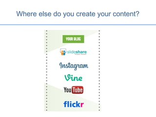 Where else do you create your content?
 