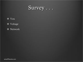 Survey . . .  You Voltage Network wiredPRworks.com 