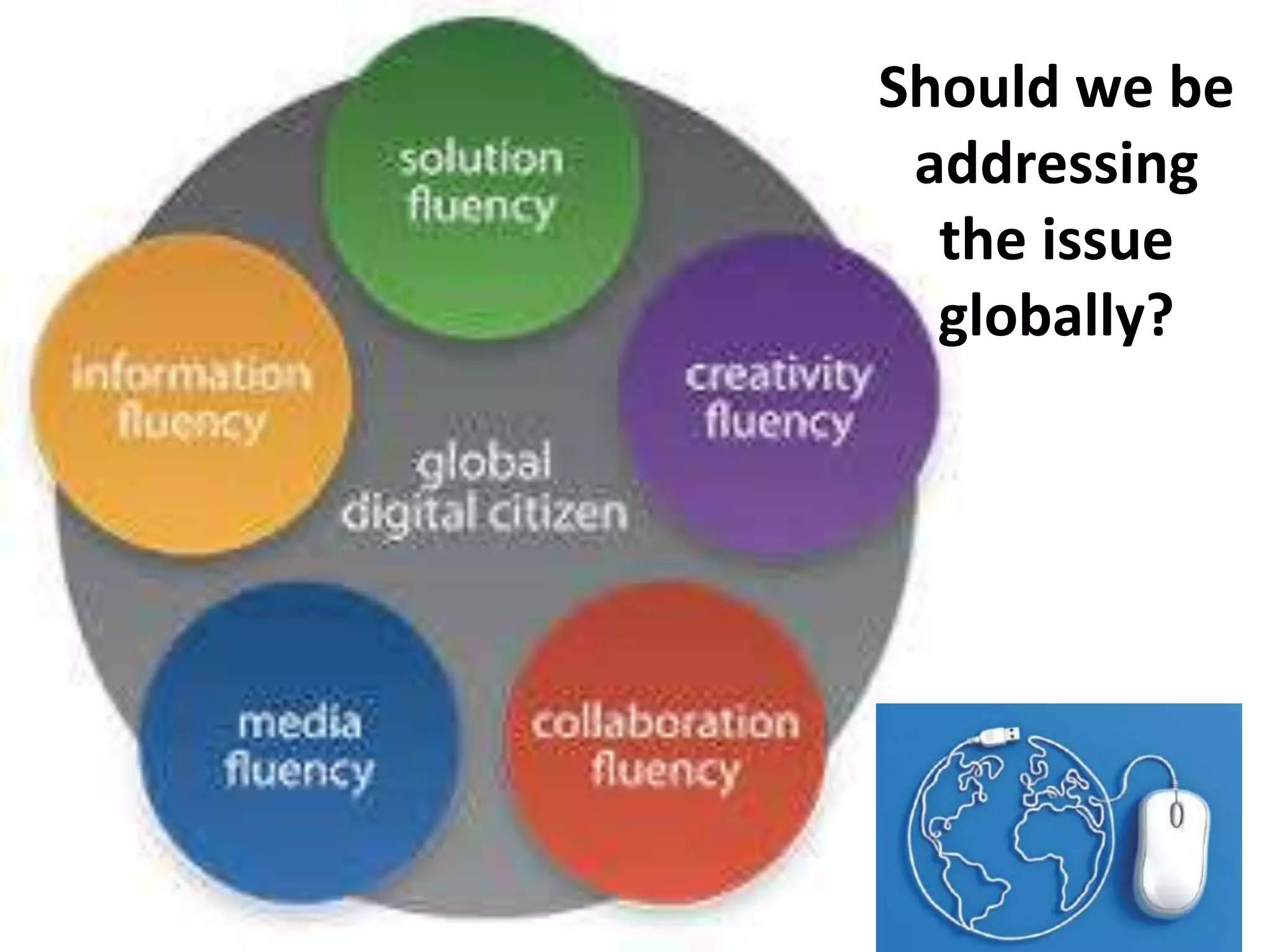 Should we be
addressing
the issue
globally?
 