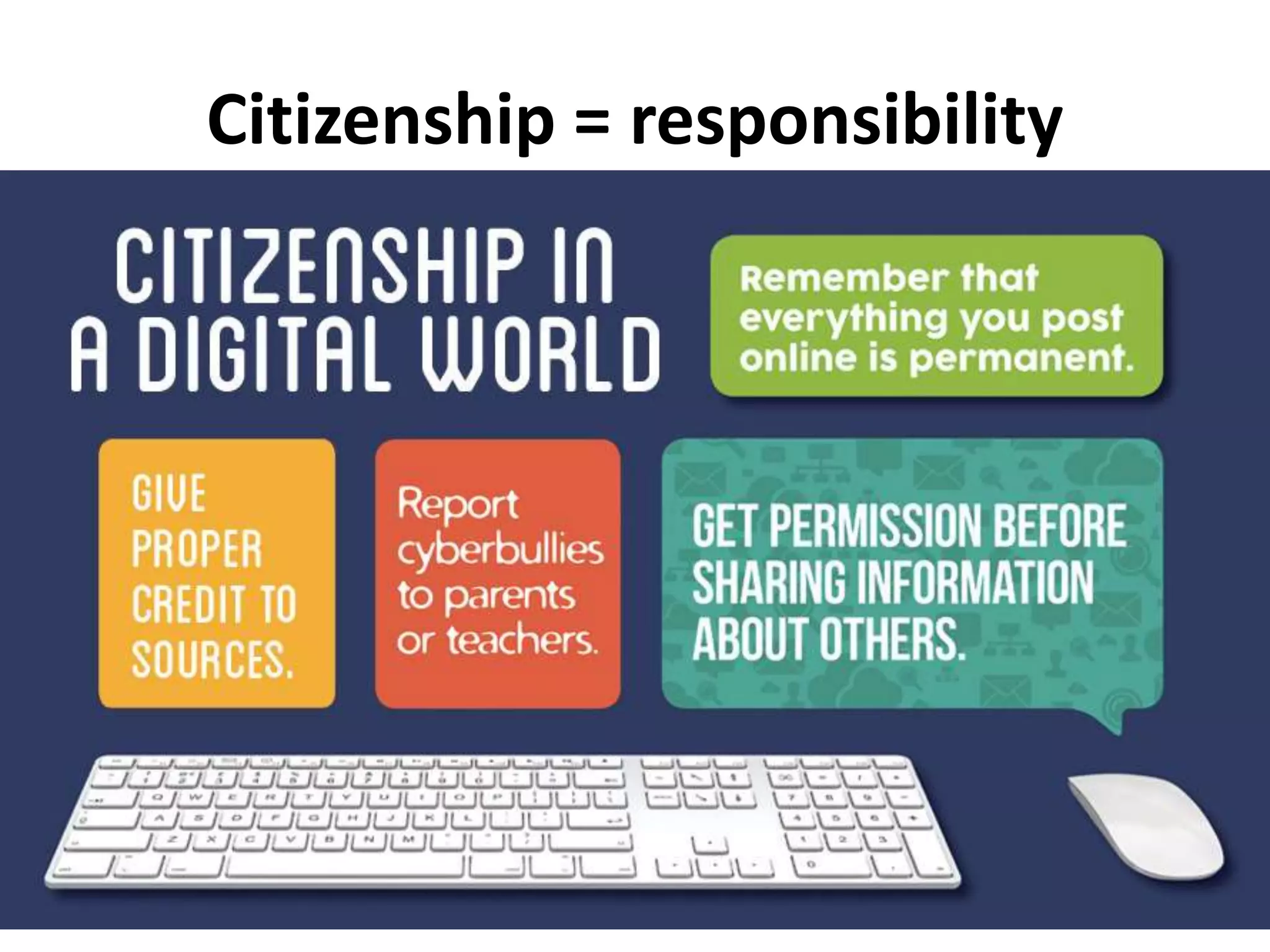 Citizenship = responsibility
 
