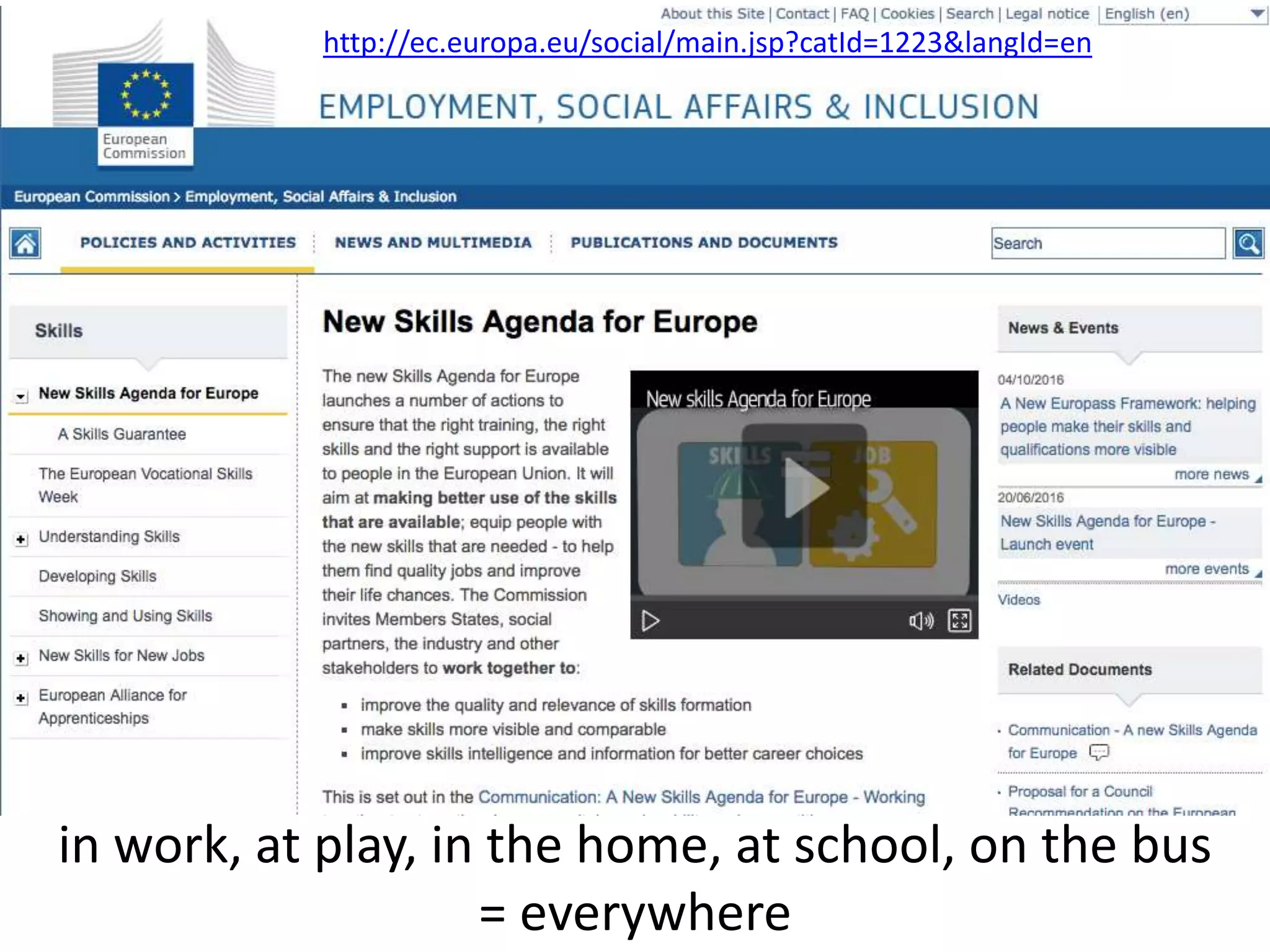 http://ec.europa.eu/social/main.jsp?catId=1223&langId=en
in work, at play, in the home, at school, on the bus
= everywhere
 