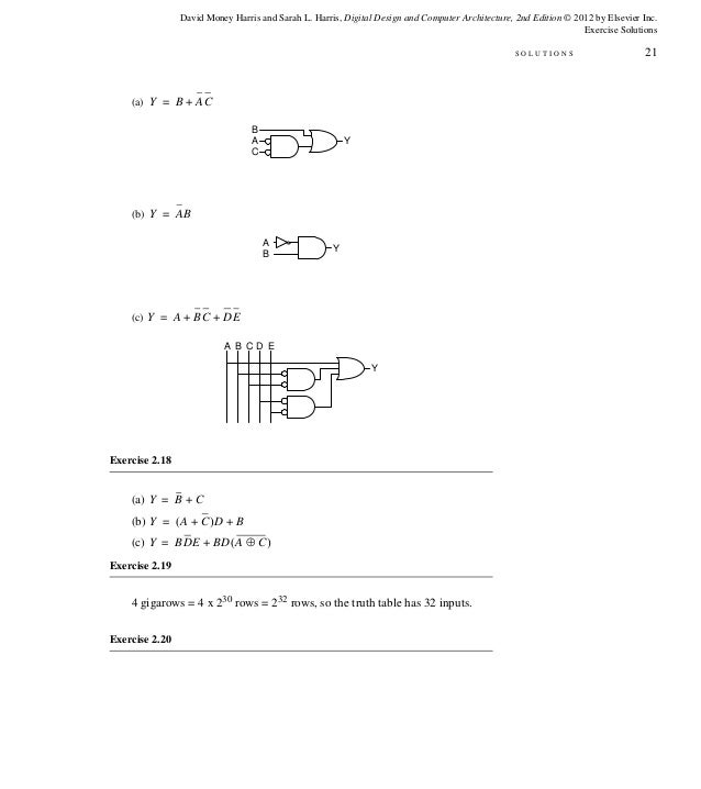 Digital Design And Computer Architecture 2nd Edition Harris Solutions 