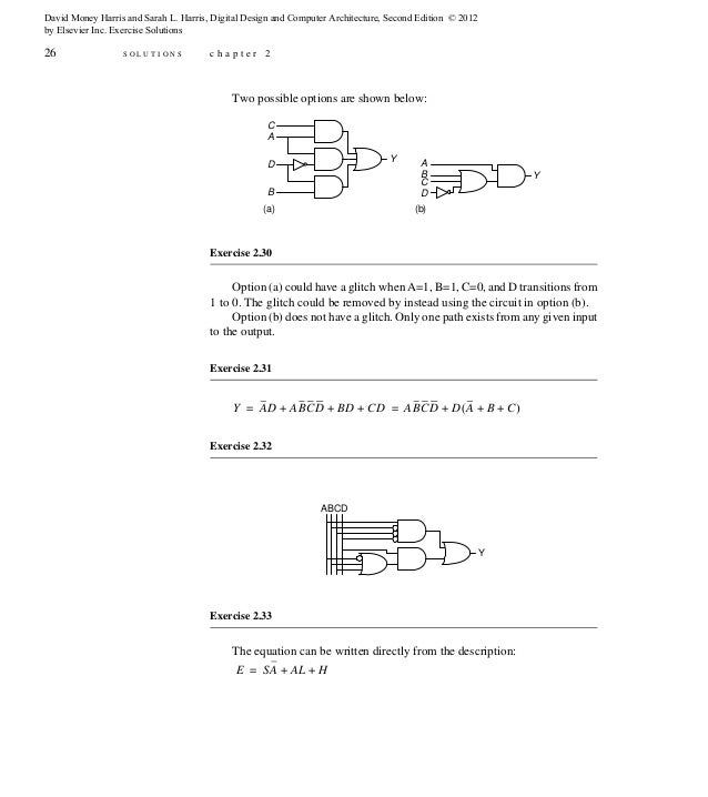 Digital Design And Computer Architecture 2nd Edition Harris Solutions 