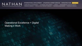 Operational Excellence + Digital
Making it Work
 