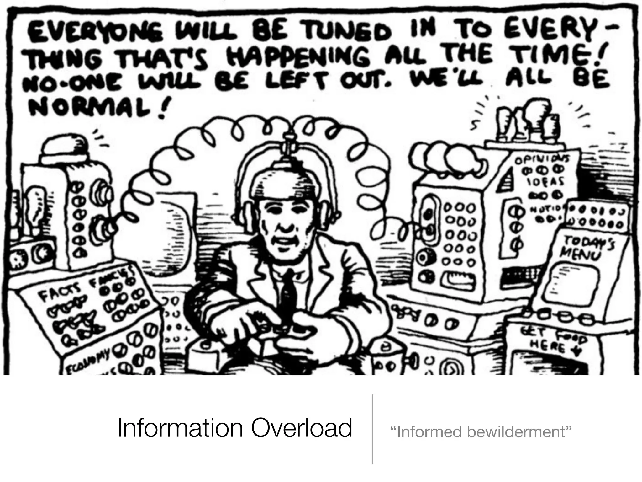 Information Overload “Informed bewilderment” 
 