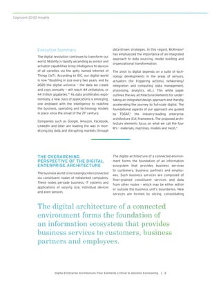 Digital Enterprise Architecture: Four Elements Critical to Solution Envisioning