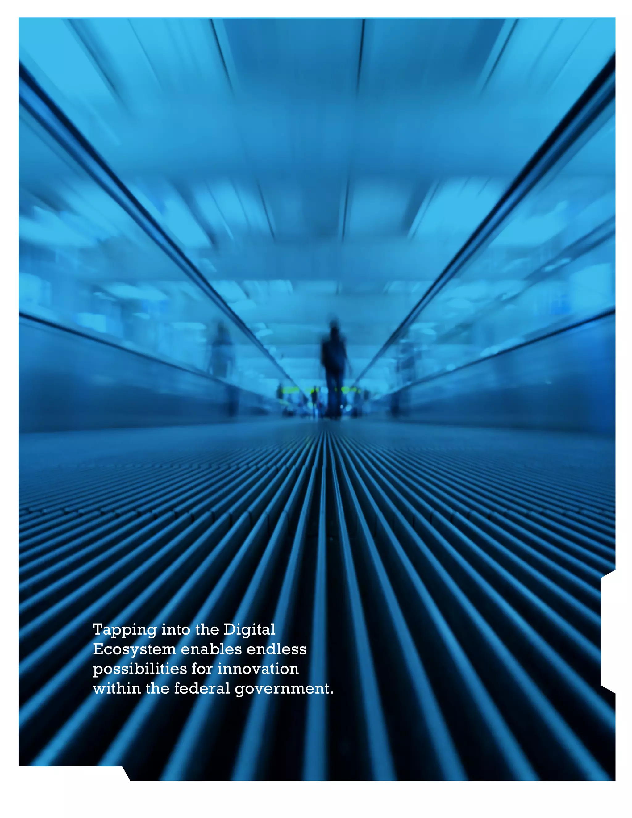 Tapping into the Digital
Ecosystem enables endless
possibilities for innovation
within the federal government.
 