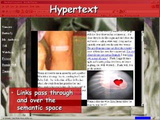 Hypertext Links pass through and over the semantic space 
