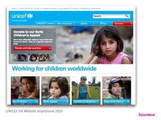 UNICEF UK Website responsive 2013
 
