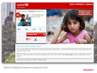 UNICEF UK Website (Spenden) responsive 2013
 