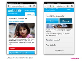 UNICEF UK mobile Website 2013
 