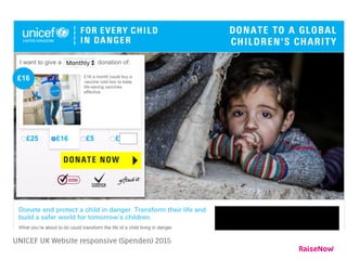 UNICEF UK Website responsive (Spenden) 2015
 