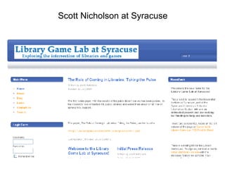 Small amount of research on games in libraries 