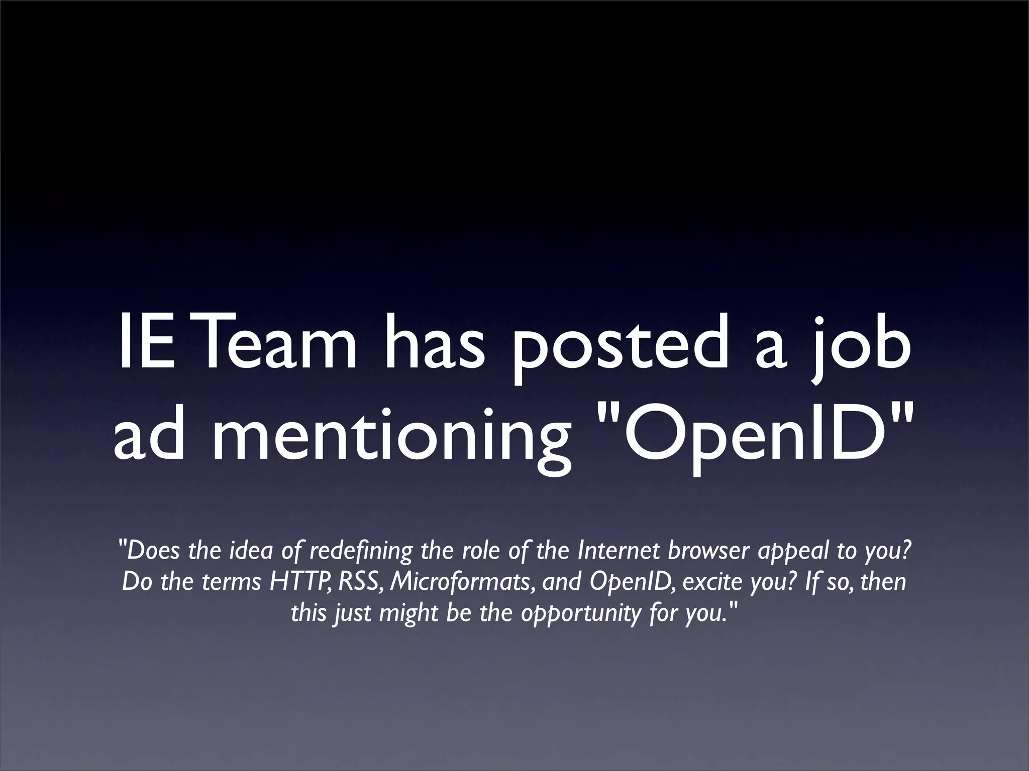 Digital ID World 2007 - Understanding Openid