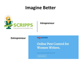 Imagine Better
Intrapreneur
Entrepreneur
 
