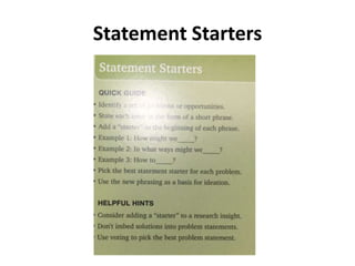 Statement Starters
 