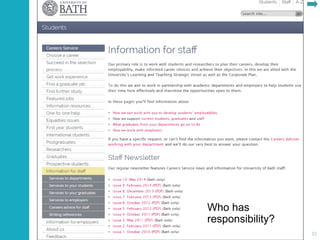 32
Who has
responsibility?
 