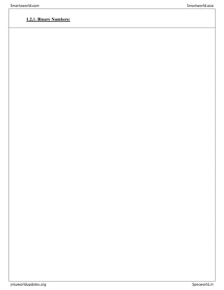 1.2.1. Binary Numbers:
Smartzworld.com Smartworld.asia
jntuworldupdates.org Specworld.in
 