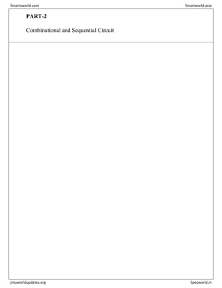 PART-2
Combinational and Sequential Circuit
Smartzworld.com Smartworld.asia
jntuworldupdates.org Specworld.in
 