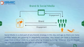 Social Media is a vital part of any brands strategy in this day and age as there are many
profiles which are growing in po...
