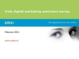 Irish digital marketing sentiment survey Feburary 2011 www.amas.ie   