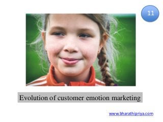 www.bharathipriya.com
11
Evolution of customer emotion marketing
 