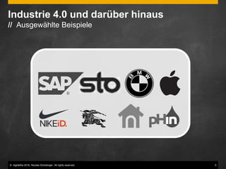© digitaliKa 2016. Nicolas Schobinger. All rights reserved. 5
Industrie 4.0 und darüber hinaus
// Ausgewählte Beispiele
 