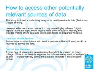 How to access other potentially
relevant sources of data
This study included a preliminary analysis of readily-available d...