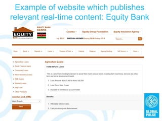 Example of website which publishes
relevant real-time content: Equity Bank

 