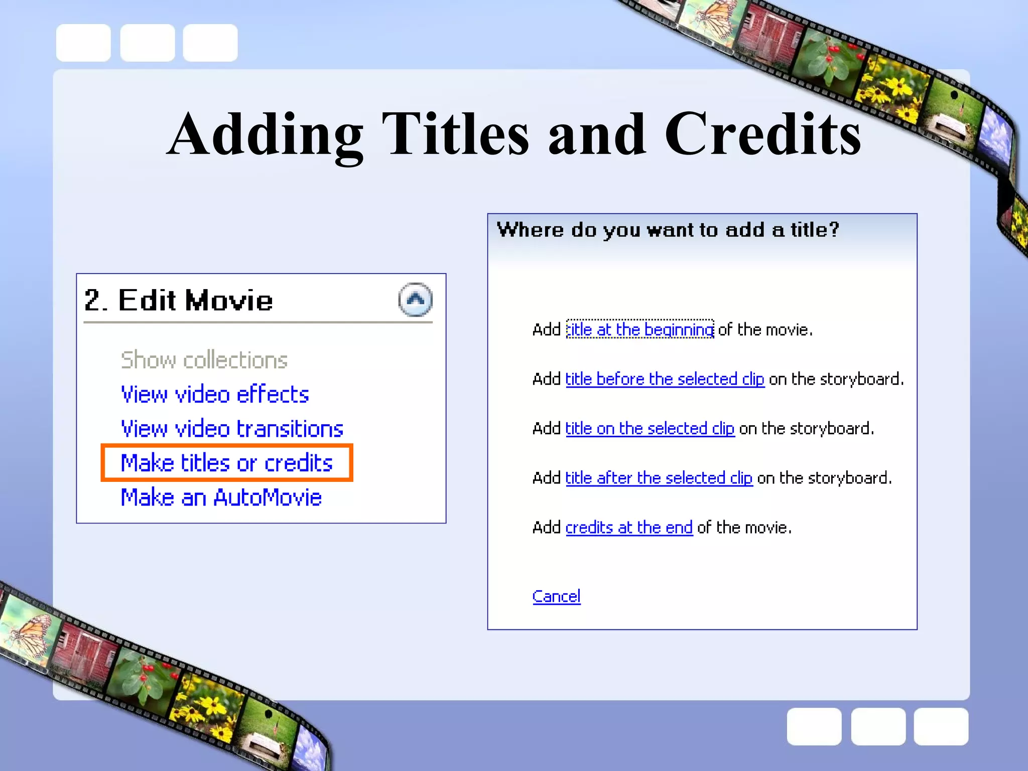 Adding Titles and Credits 