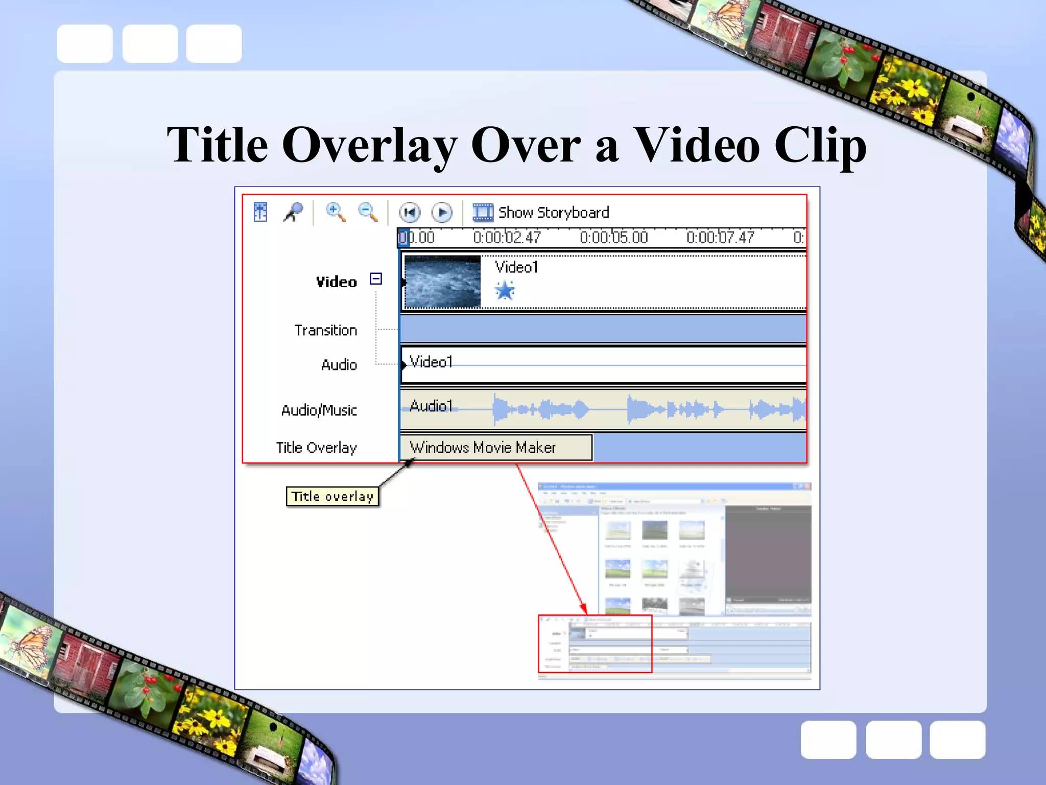 Title Overlay Over a Video Clip  