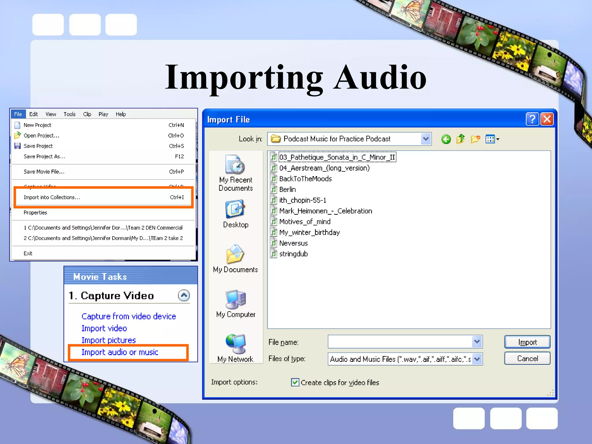 Importing Audio 