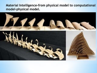 Material Intelligence-from physical model to computational
model-physical model.
 