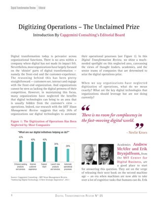 Digital Transformation Review Editorial

Digitizing Operations – The Unclaimed Prize
Introduction By Capgemini Consulting’...