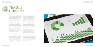 23 Digital Trends 2013
Experian Marketing Services 24Digital Trends 2013
Experian Marketing Services
The Data	
Behemoth
It is no secret that social media
generates unprecedented volumes of
consumer data. When used correctly,
this data enables marketers to better
understand their audiences and
use these insights to create more
engaging and relevant experiences
across all channels.
The past five years have seen a
proliferation of vendors that help
brands capture and analyse the
stream of social media conversations,
as well as assisting them to deploy
social content. 2012 saw the start
of consolidation in this space
with acquisitions by several of the
established players in marketing,
CRM and BI technology and this looks
set to continue into 2013.
This consolidation in part reflects
the fact that getting real value from
the consumer data available through
social media demands the attention,
skills and technology of customer
analytics and business intelligence
functions. As this shift starts to take
place, forward thinking brands will
increasingly start to leverage social
consumer data for predictive decision
models within sales, marketing and
customer service.
A longstanding barrier to integrating
social data into the analytic
functions of organisations has been
the difficulty in linking individual
customers to the stream of public
social conversations and private
social profiles. Brands are starting to
overcome this by directly connecting
with their customers through social
logins. These direct connections
are already used to power a new
generation of mobile and browser
apps and games that tailor content
based on social preferences, such
as newsreaders that show socially
relevant news stories.
As more brands start to take
advantage of features that enable
these connected customers to
seamlessly share content within
their applications or websites – they
will need to balance the finite space
available within social network
users’ newsfeeds. It will become
vital to use a data driven approach to
understand the effectiveness of this
sharing, or they risk overloading users
and shutting themselves out of the
conversation entirely.
[The Value Of Social Data][The Value Of Social Data]
 