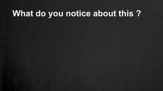 What do you notice about this ?
 