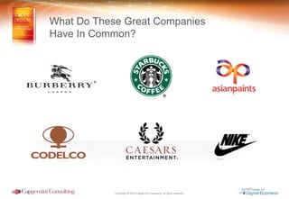 Copyright © 2014 Capgemini Consulting. All rights reserved.
What Do These Great Companies
Have In Common?
 