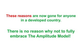 These reasons are now gone for anyone
in a developed country.
There is no reason why not to fully
embrace The Amplitude Model!
 