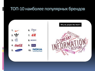 ТОП-10 наиболее популярных брендов

 