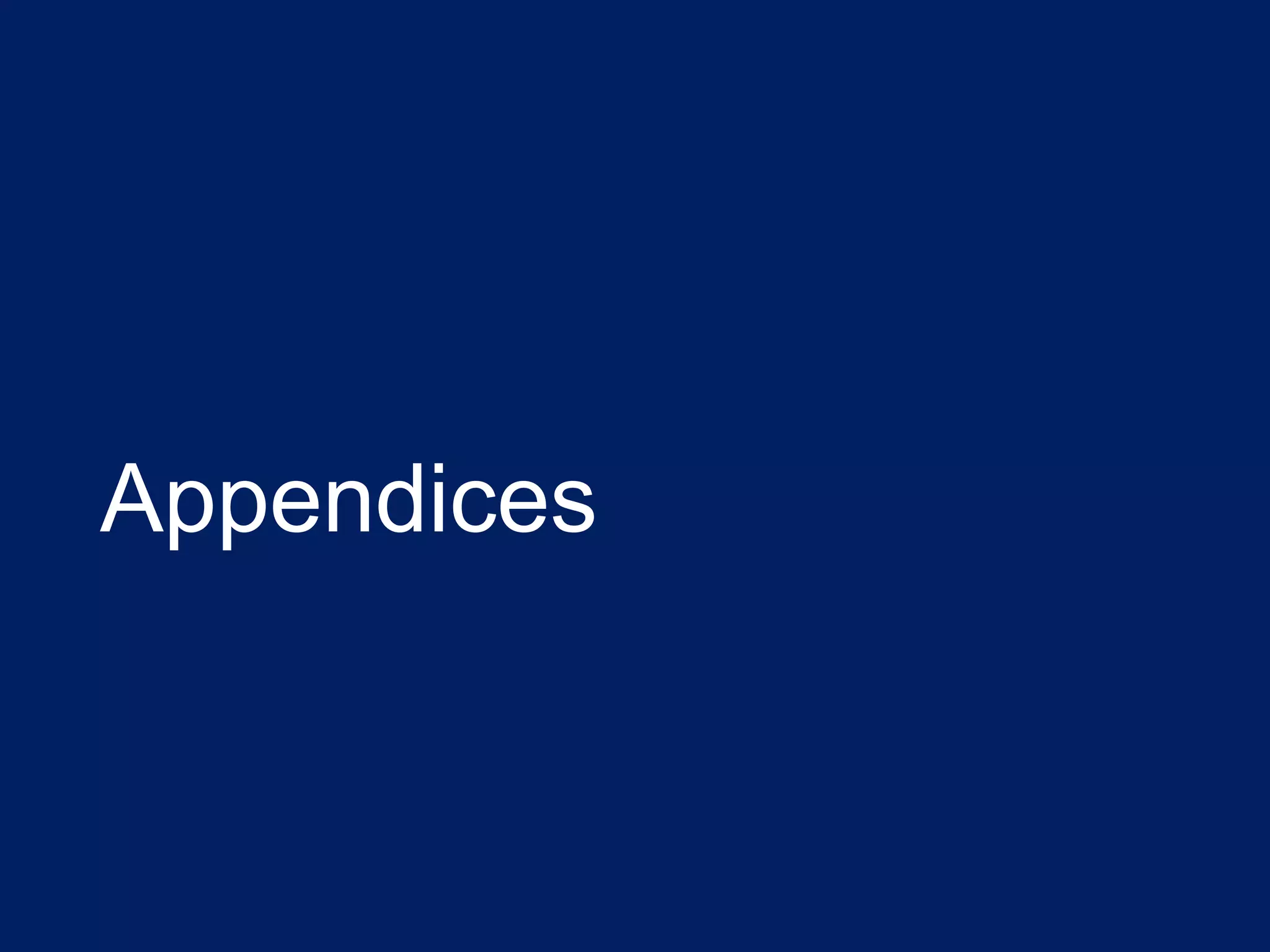 Appendices
 