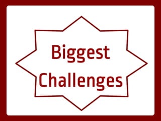 Biggest
Challenges
 